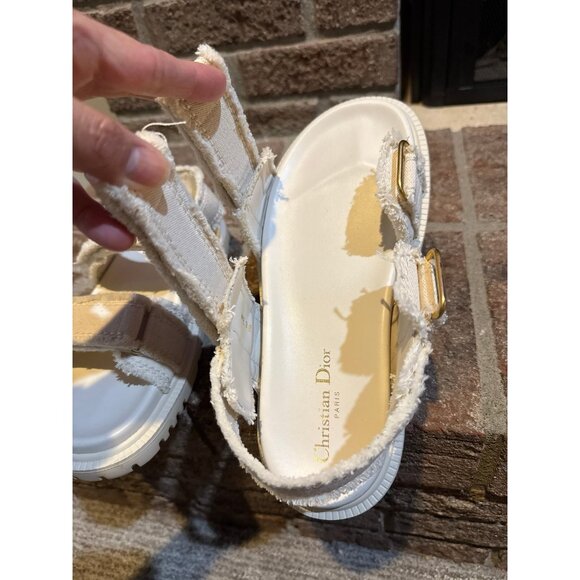 Christian Dior Act Velcro Sandals Ecru Size 38 US SIZE 8 - Picture 12 of 14